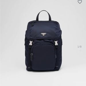 Re-Nylon and Saffiano leather backpack